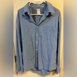 J.Crew Men's Button-down Long Sleeve Shirt Size Large Blue Stripe